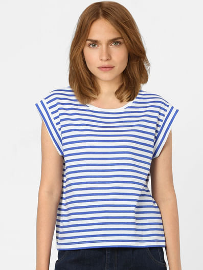 Blue Horizontal Stripe T-shirt