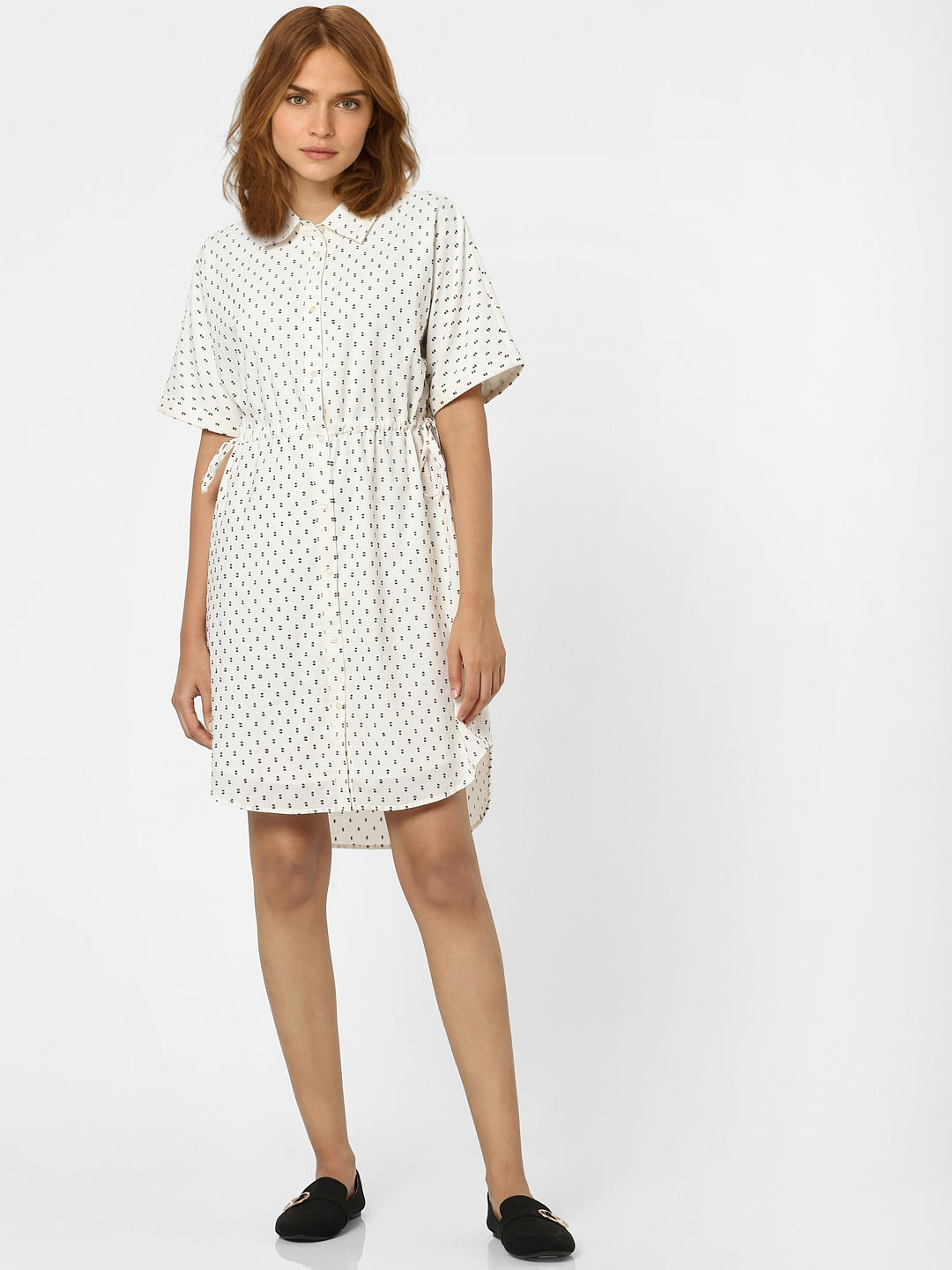 Polka Dot Print Dress Elegant Mock Neck Long Sleeve Mini - Temu