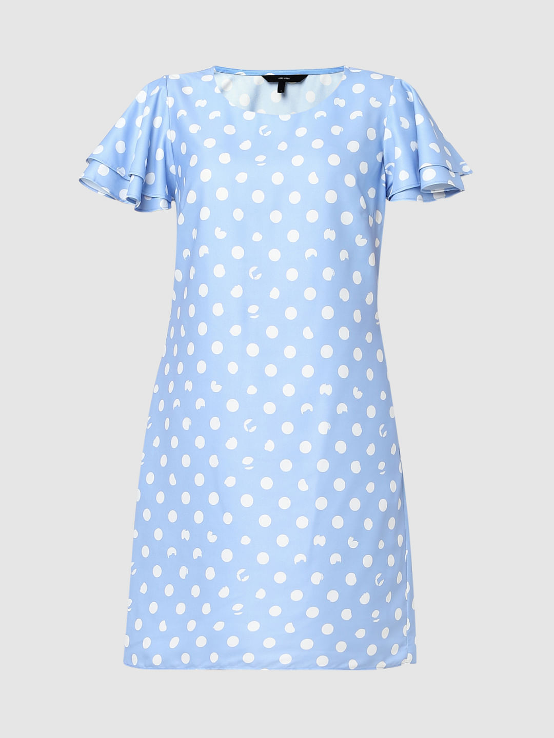 Polka dot dress blue and outlet white