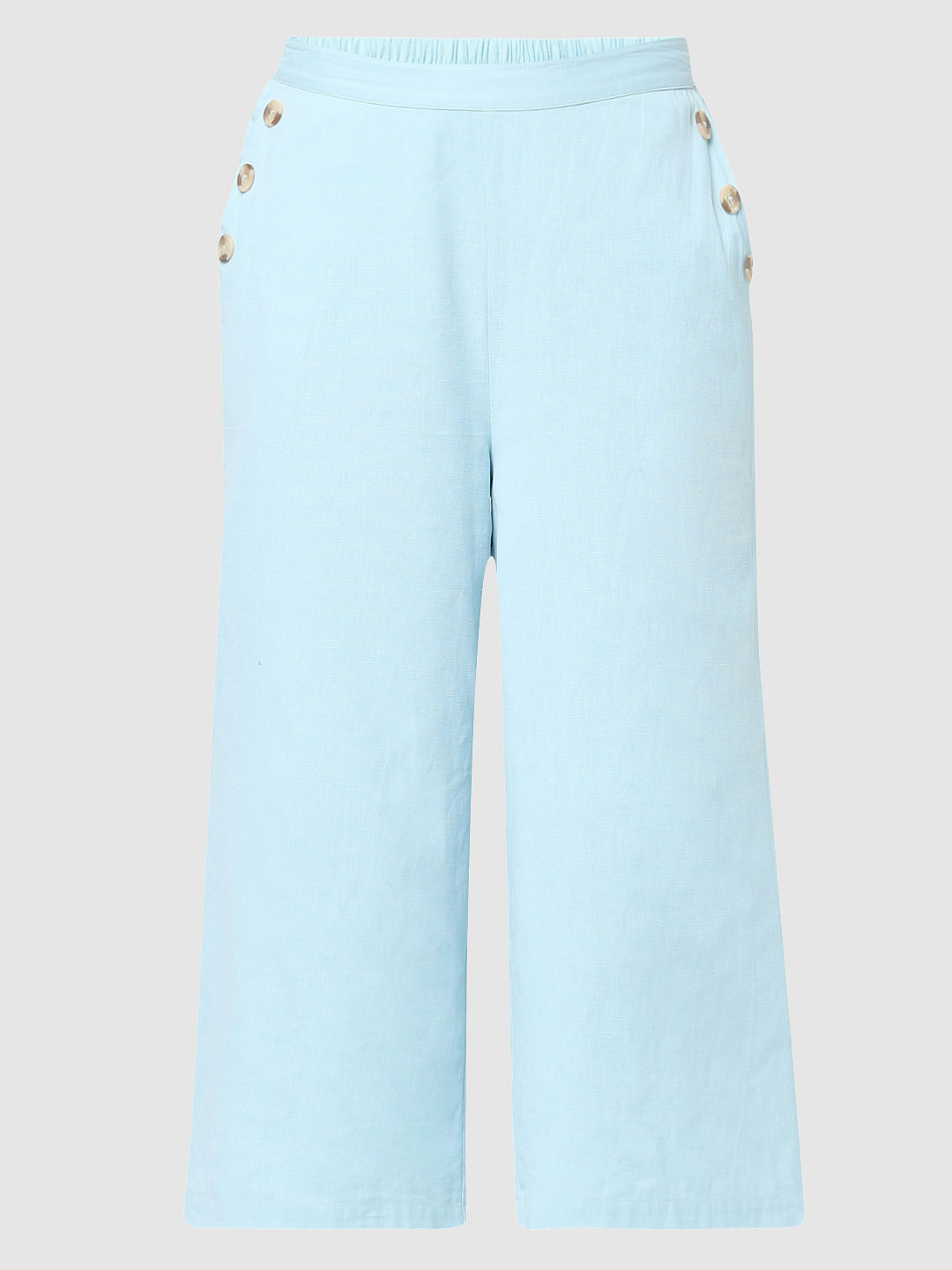 Blue Plain Coloured Trousers