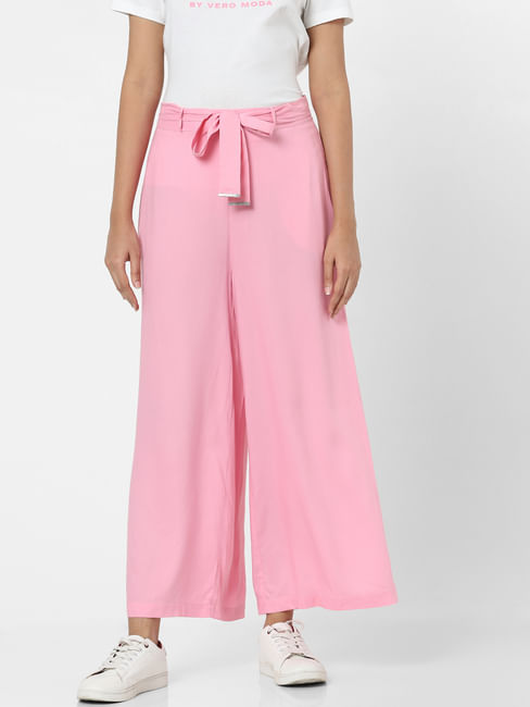 Pink Plain Coloured Trousers