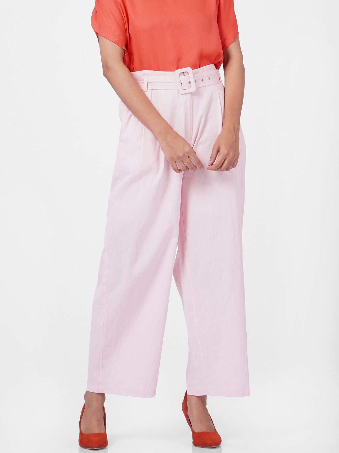 Wool and silk wide-leg pants in pink - Valentino | Mytheresa