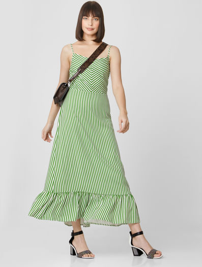 Green Striped Maxi Dress