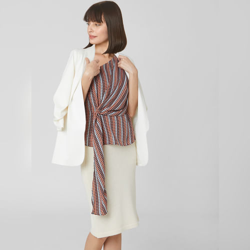 Multi-Coloured One Shoulder Top