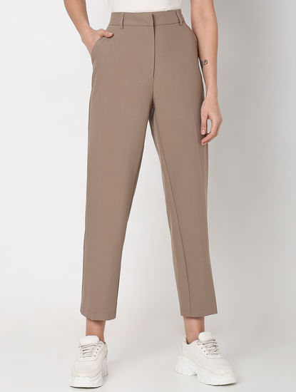 Brown High Rise Tailored Pants