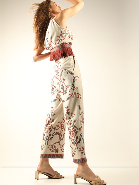 Off-white Printed Co-Ord Set  Co ords outfits, Pants set, Co ords outfits  indian