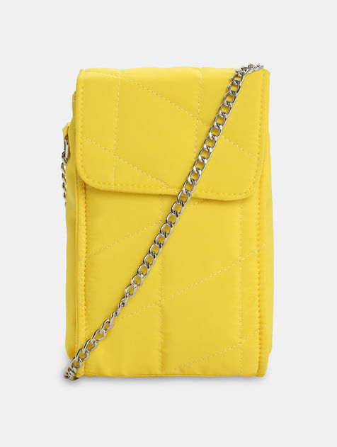Yellow Quilted Crossbody Bag