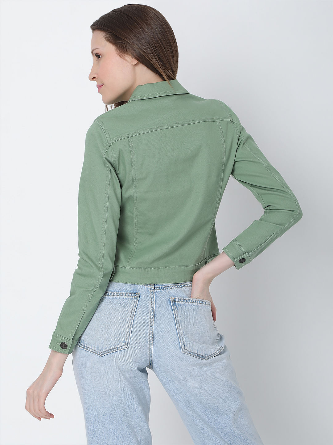 Jeans on sale jacket green