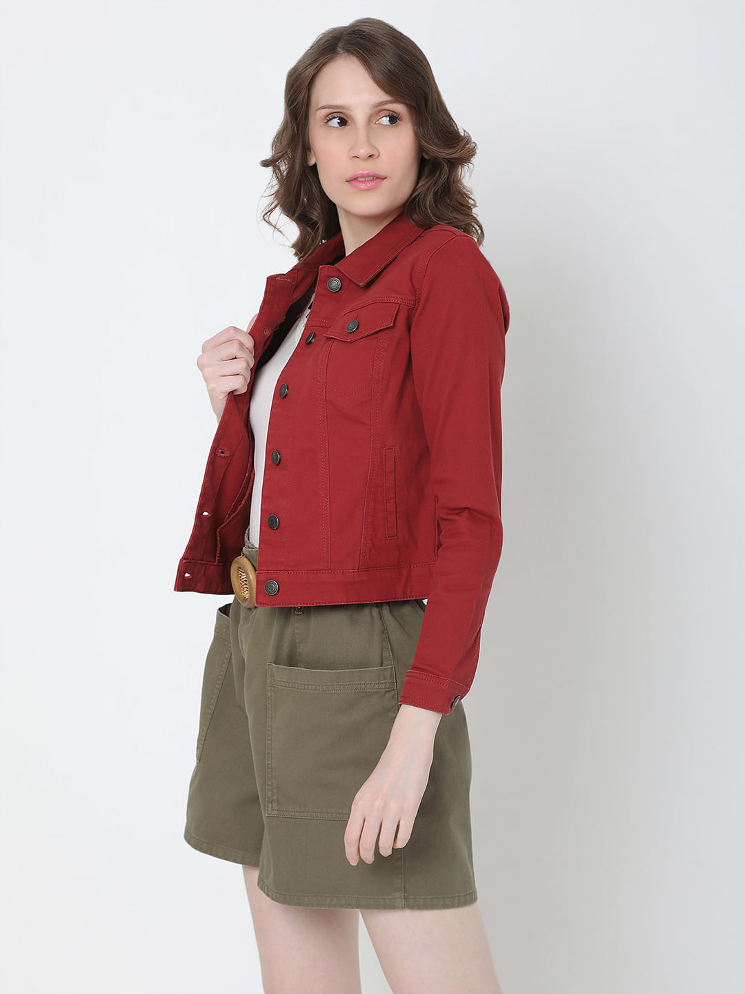 Buy Girls Jacket Maroon Colour Size (M) 38 at Amazon.in