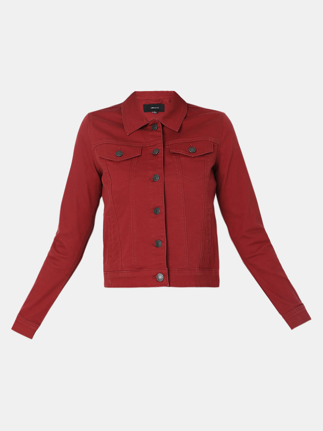 Custom Wine Red Colored Regular Fit Casual Long Sleeve Women Denim Jackets  - China Women Denim Jacket and Women Jacket price | Made-in-China.com