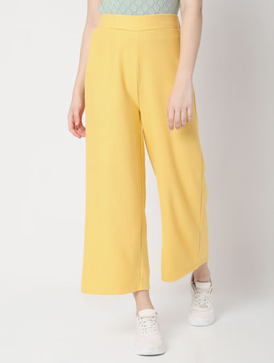 Yellow High Rise Flared Co-ord Pants