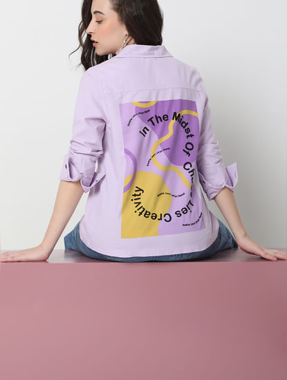 Lilac Graphic Print Shirt