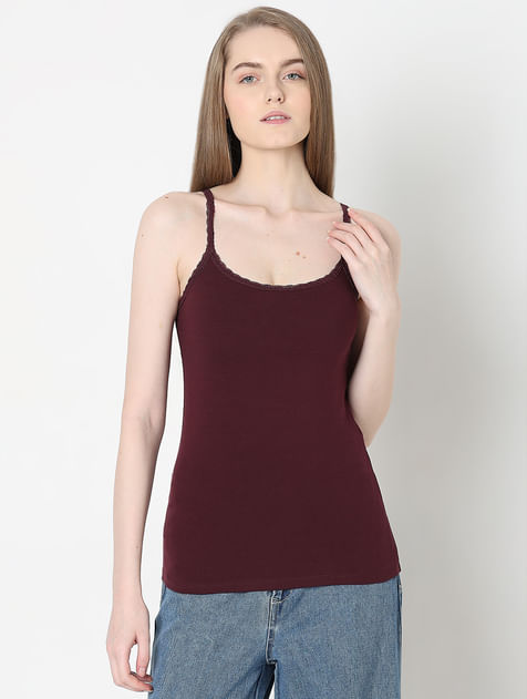 Pack of 2 Maroon & Green Camisoles