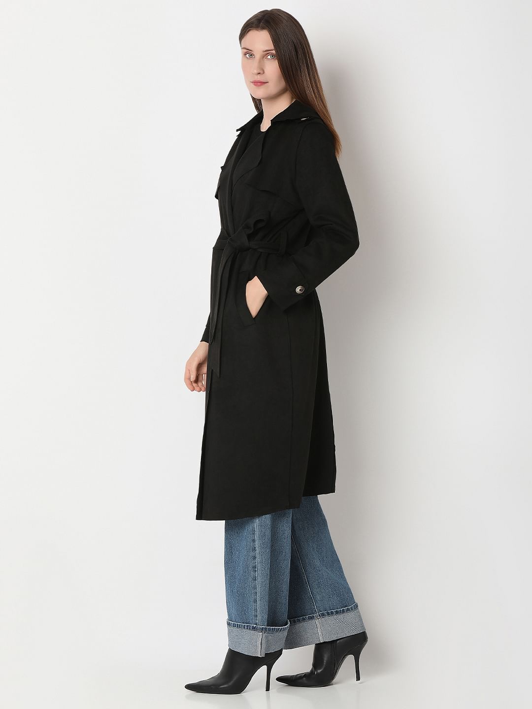 Black Long Suede Coat