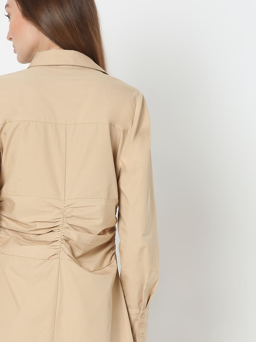 Mini Shirt Dress With Belt - Long Puff Sleeve, 4486806 | Eloquii