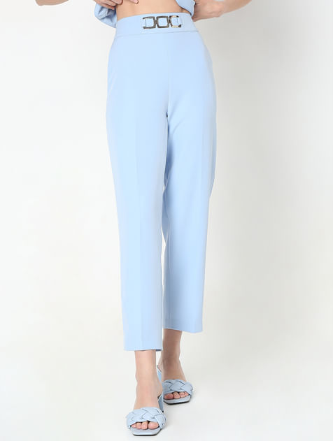 Blue Straight Fit Co-ord Set Pants