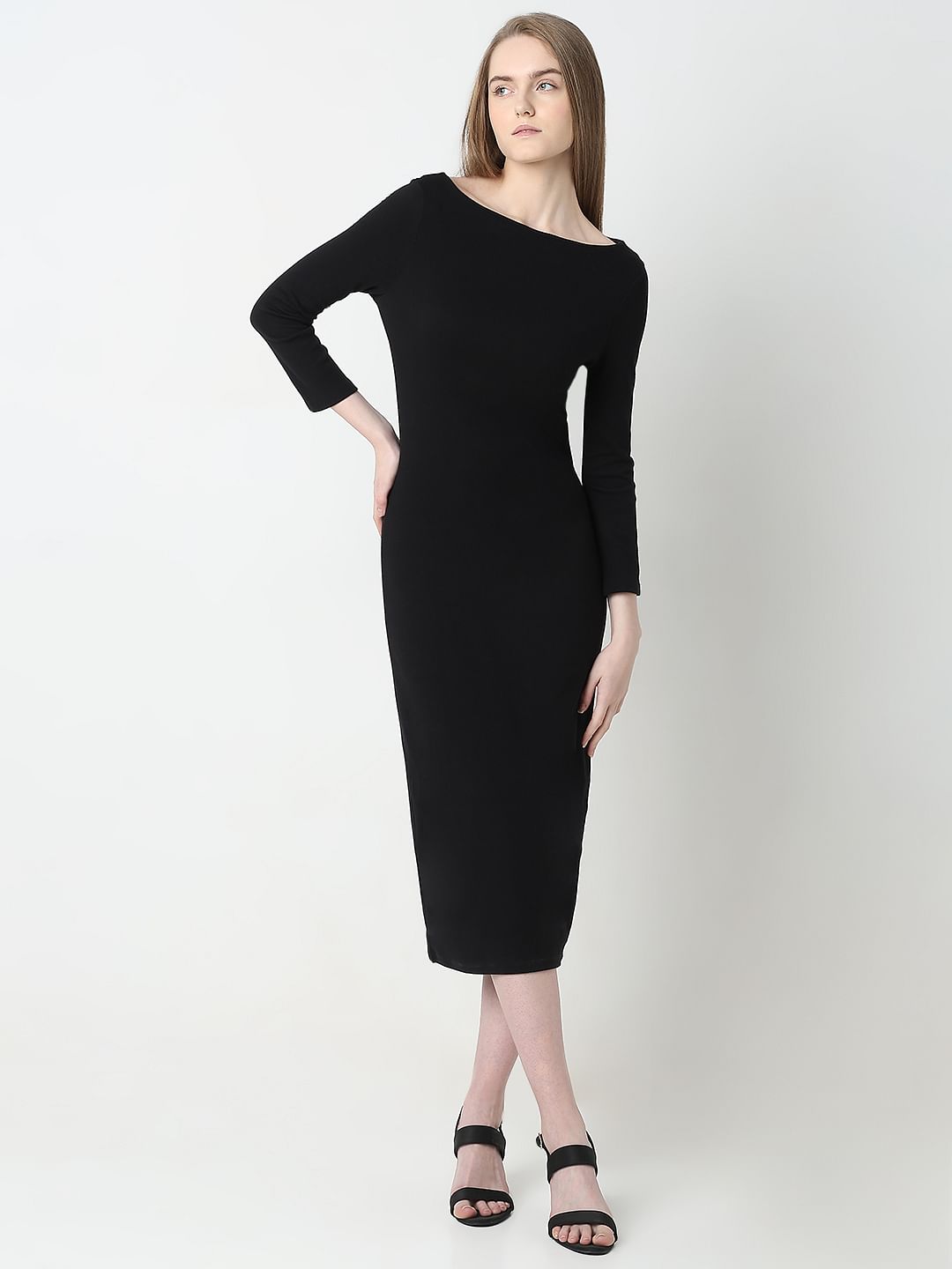 Black sheath midi dress on sale