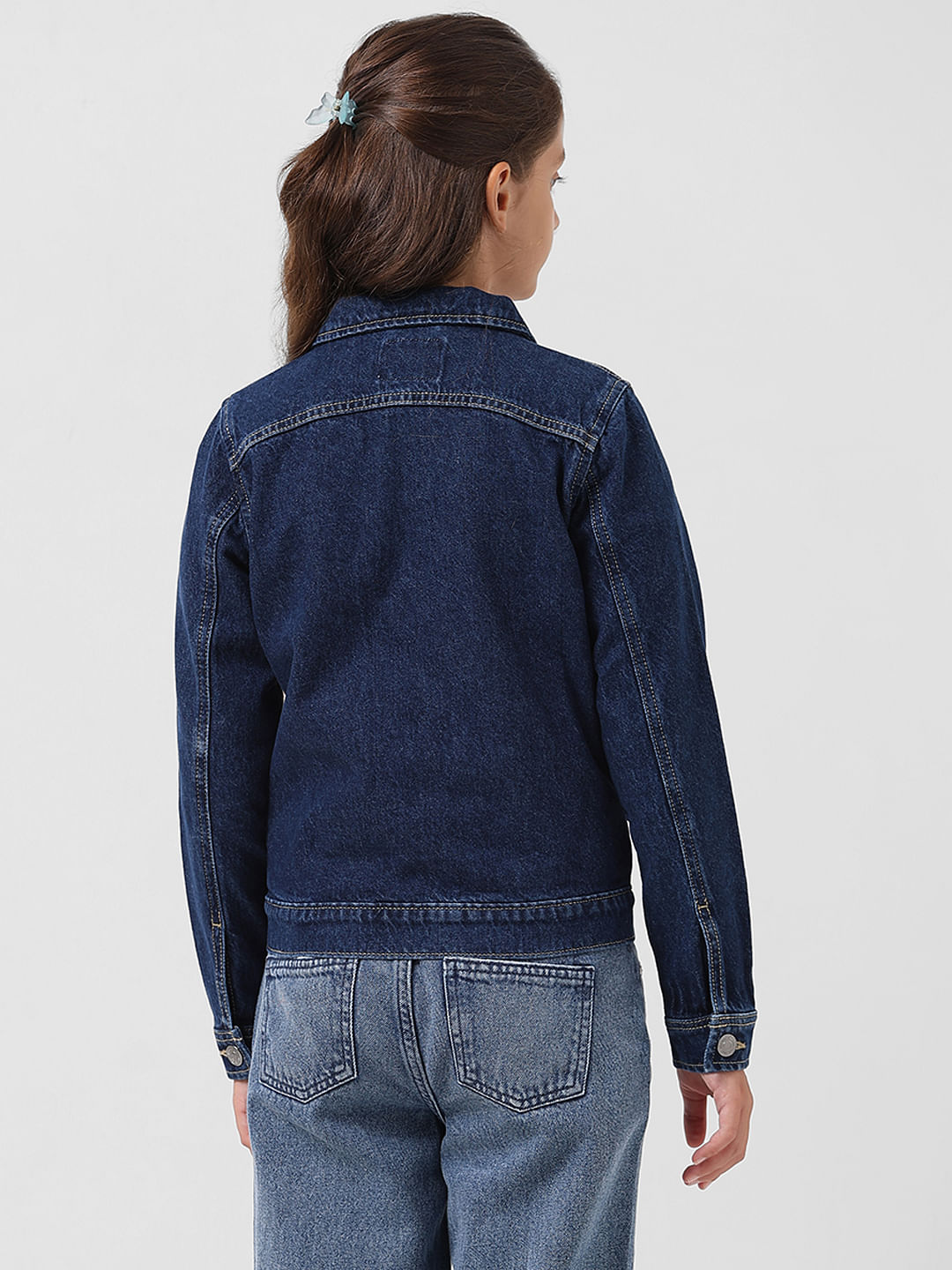 Girls dark blue deals denim jacket