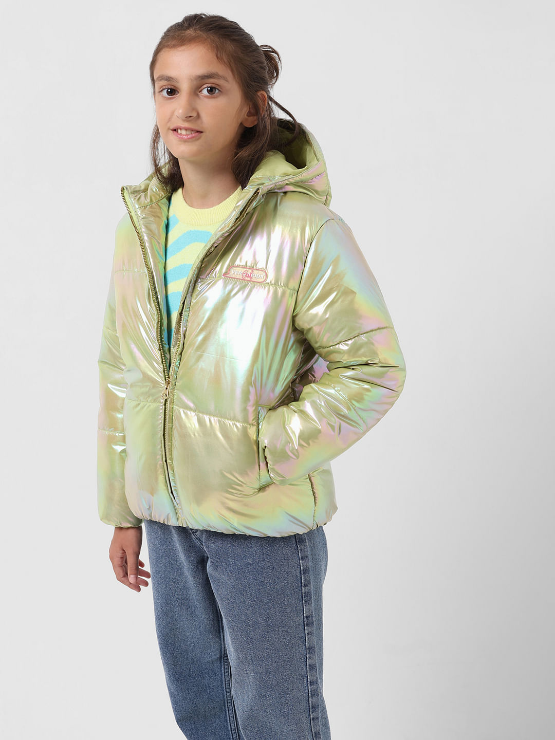 Holographic puffer on sale