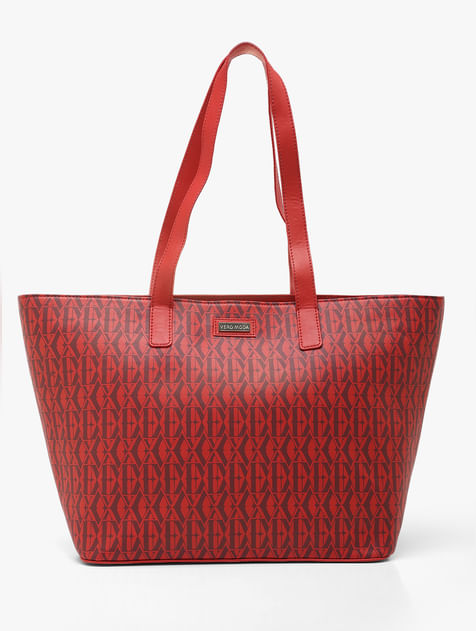 Red Printed Tote Bag