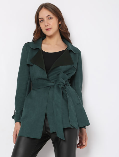 Dark Green Suede Coat