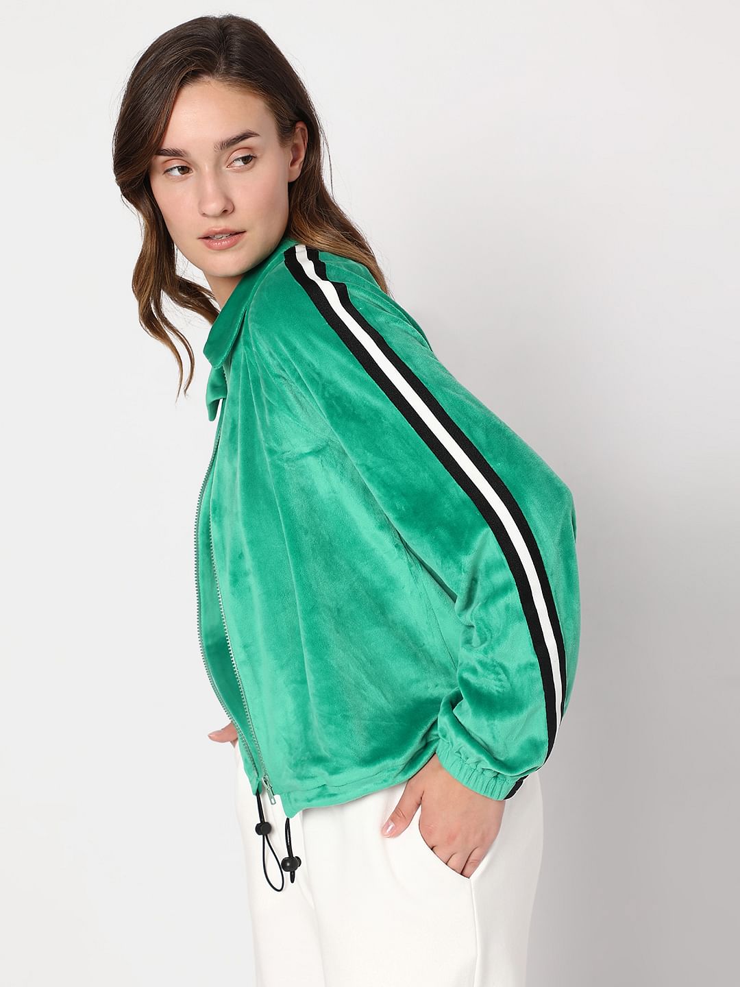 Green cheap velvet sweatshirt