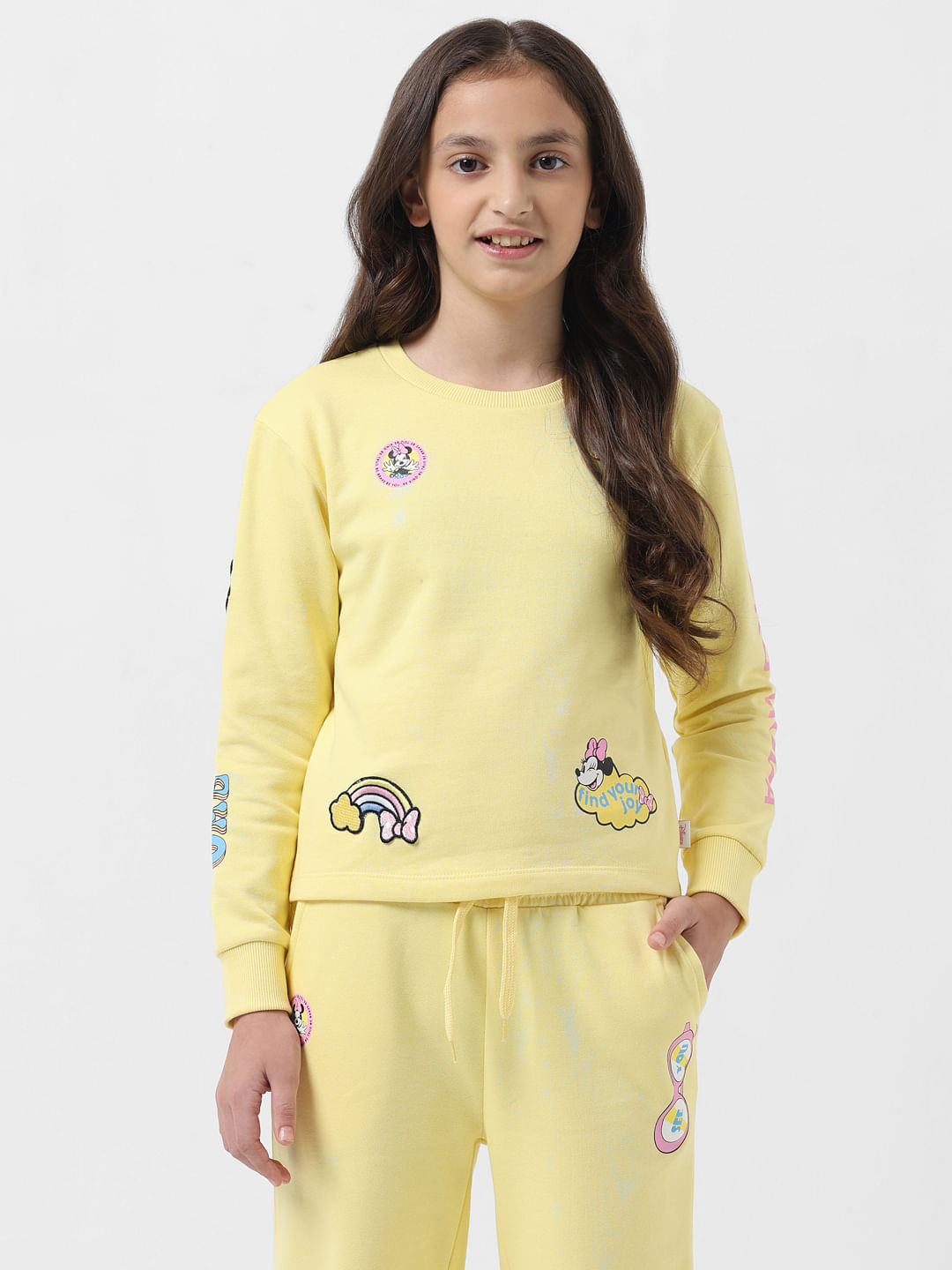 Girls yellow outlet sweatshirt