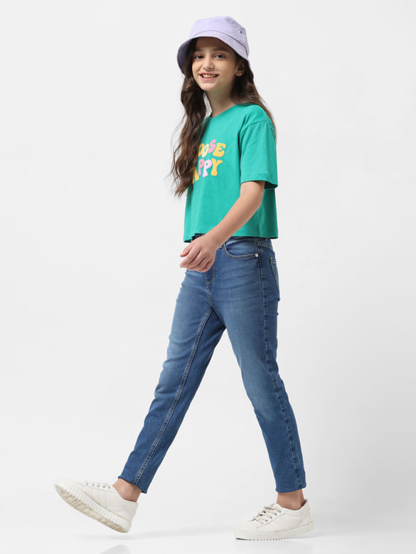 GIRL Blue Mid Rise Skinny Fit Jeans
