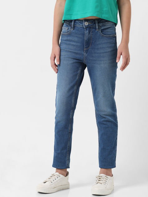 GIRL Blue Mid Rise Skinny Fit Jeans