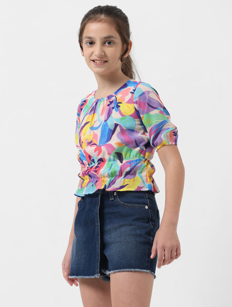 GIRL Multi-Coloured Floral Top