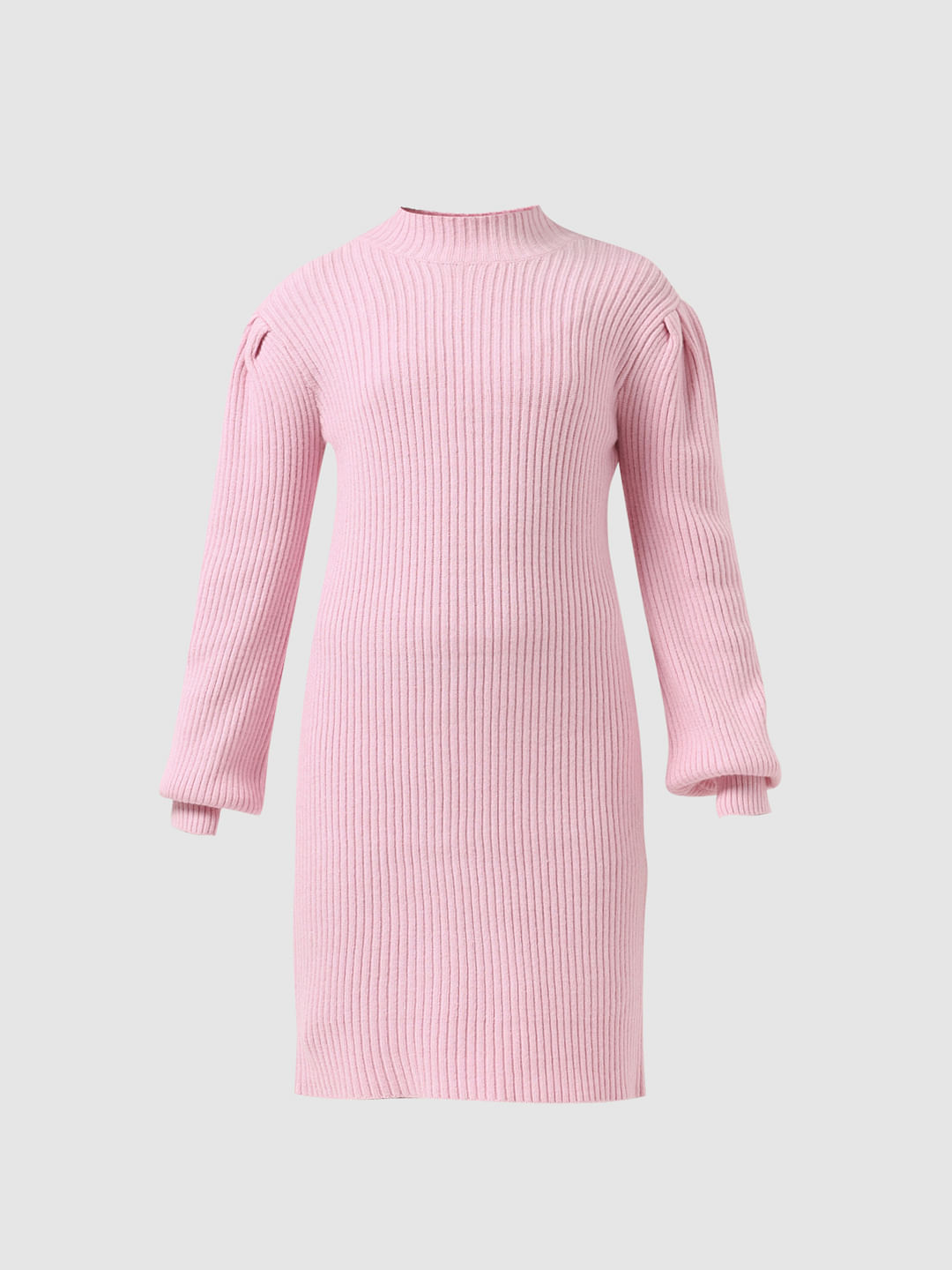Seta T Women's Square Neck Long Sleeve Slim Fit Ribbed Knit Bodycon Midi Sweater  Dress Pink Medium : Target