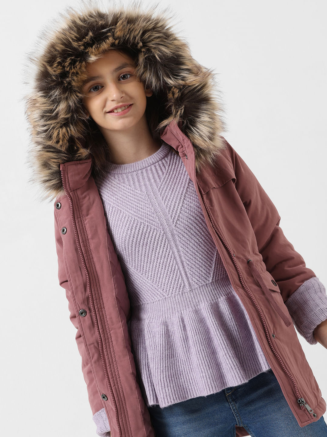 Pink parka best sale