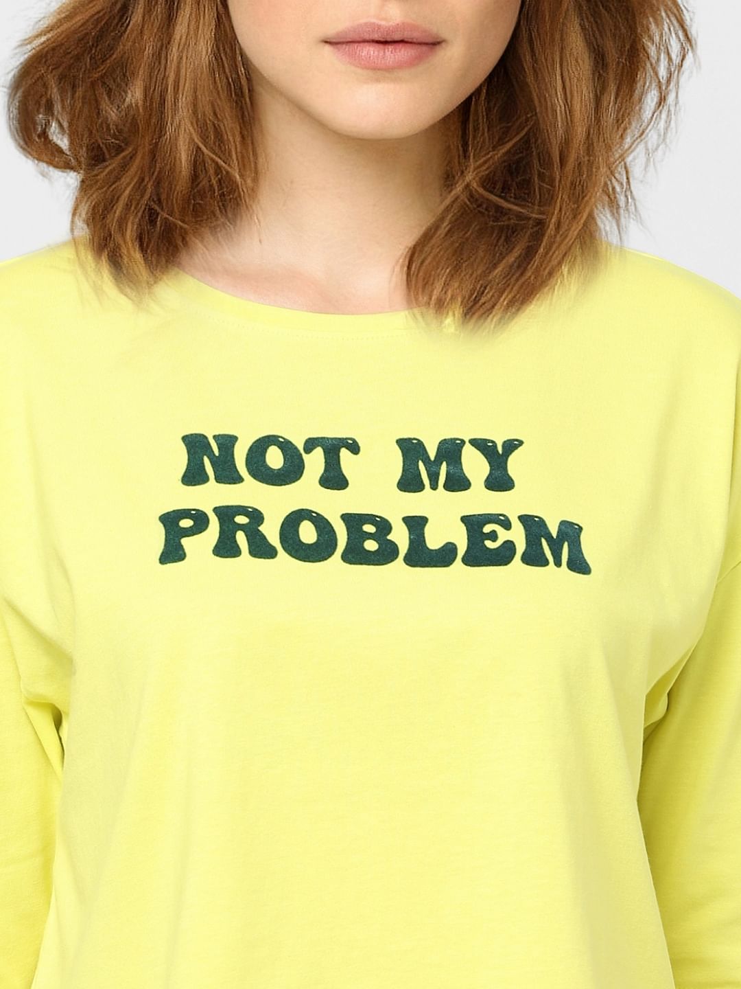 Yellow slogan hot sale top