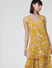 Mustard Floral Print Midi Dress