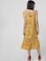 Mustard Floral Print Midi Dress