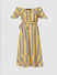 Yellow Striped Off-Shoulder Dress