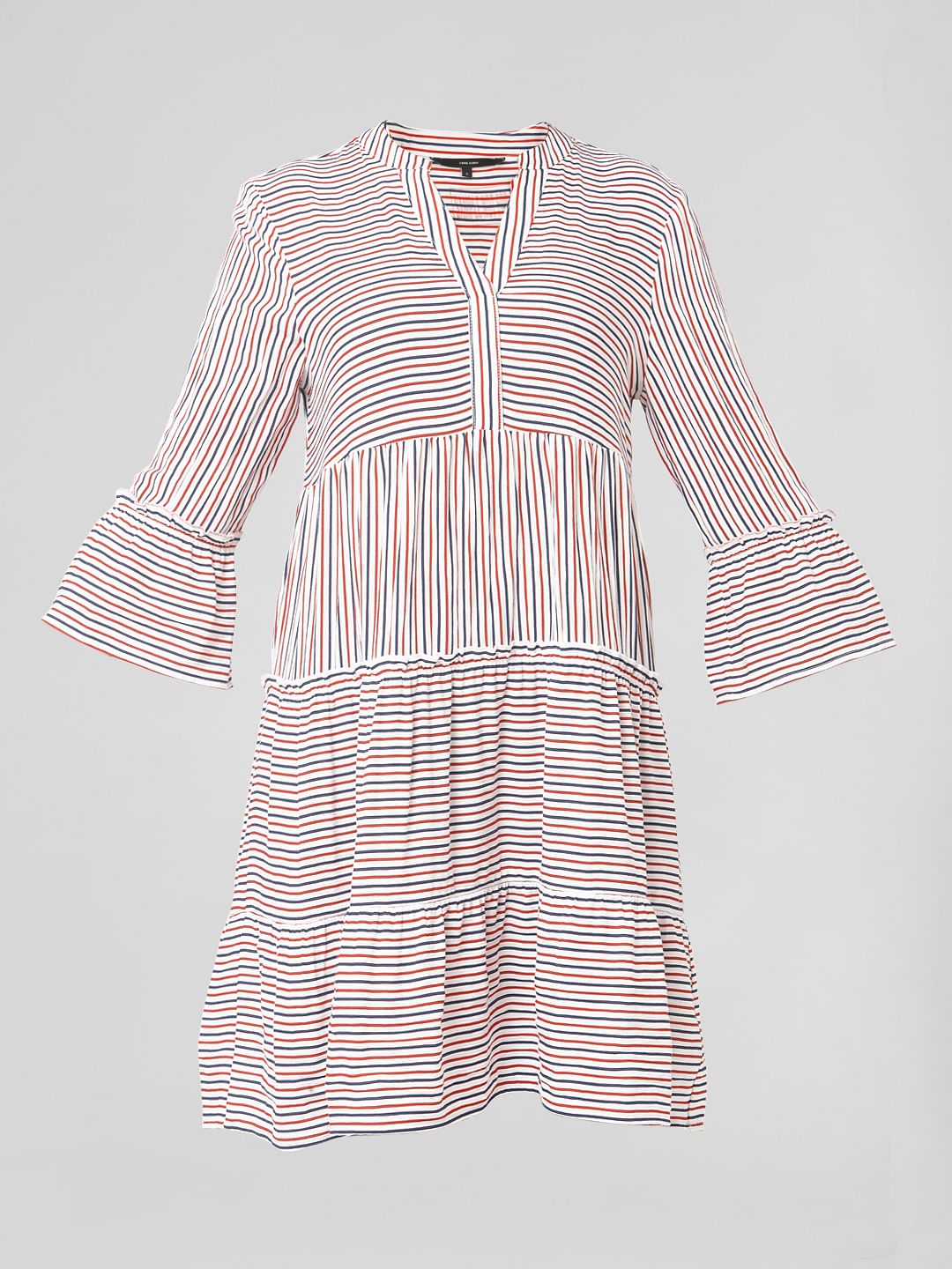 orange and white striped dress