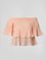 Pink Pleated Off-Shoulder Top