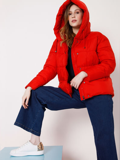 Red Padded Puffer Jacket