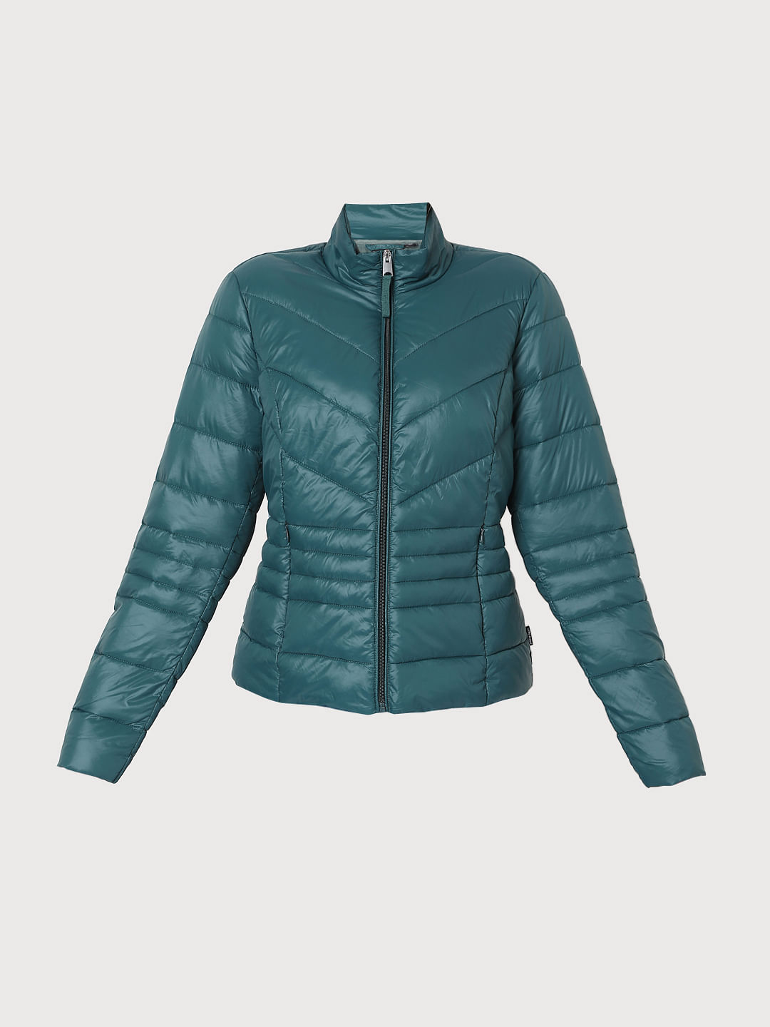 green padded puffer jacket