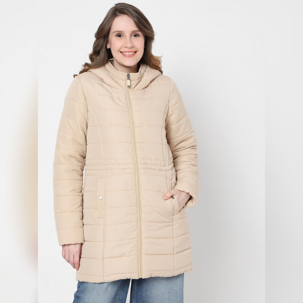 VERO MODA Beige Puffer Jacket