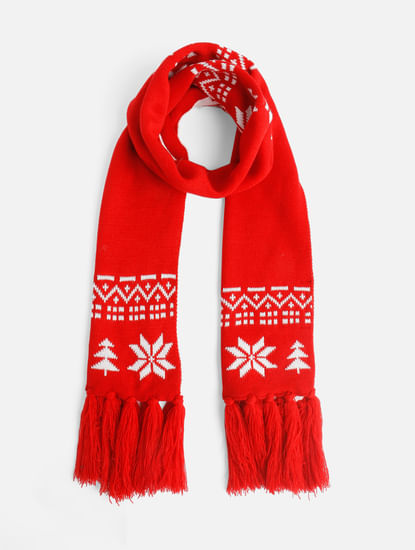 Red Printed Scarf