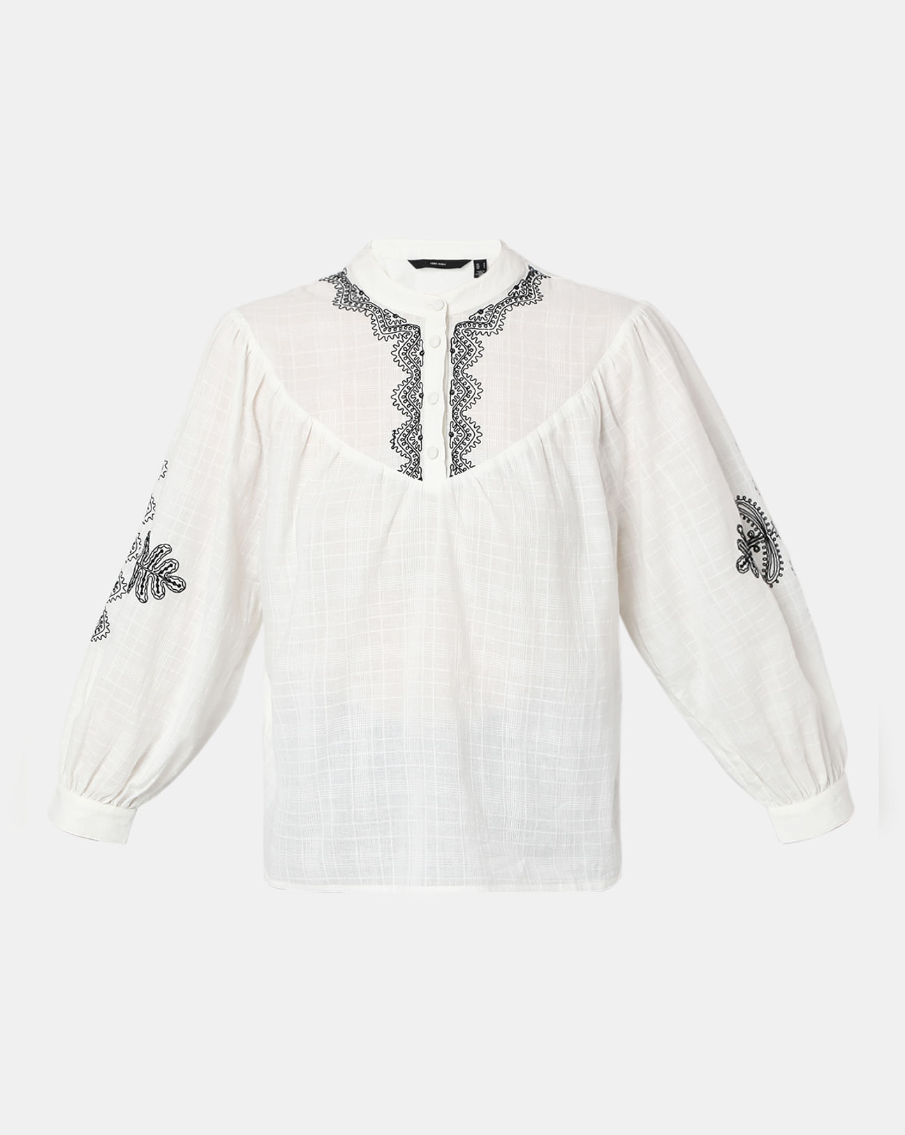 Buy White Cotton Embroidered Top For Women Online in India | VeroModa
