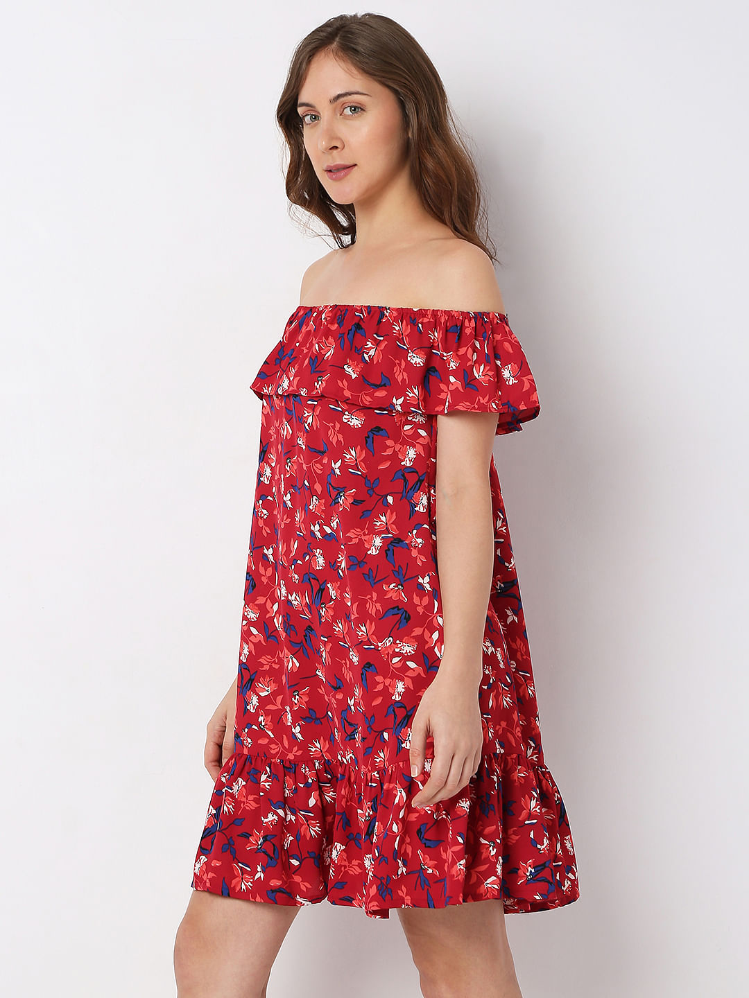 Floral Off- Shoulder Dress for Women
