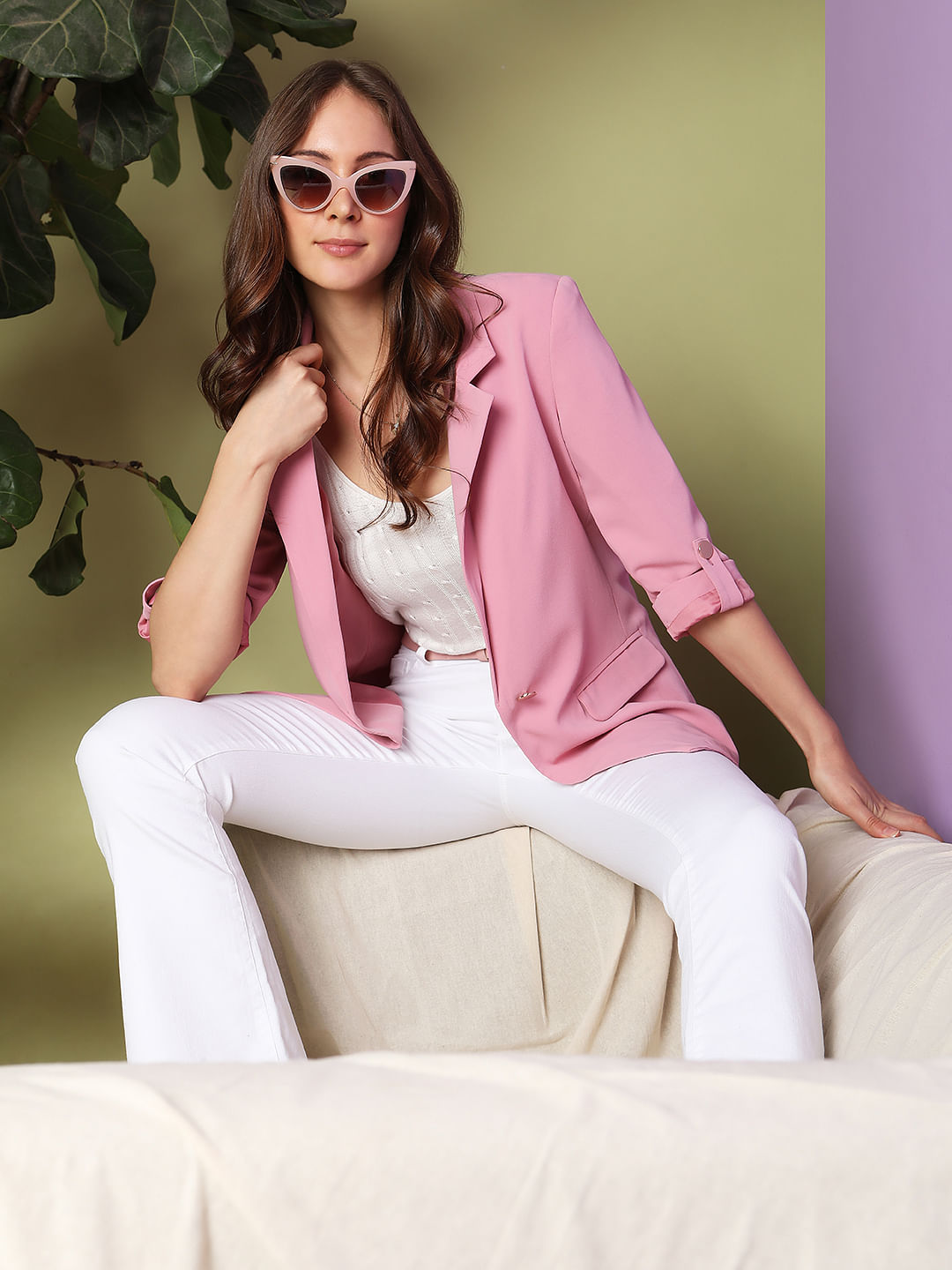 Dusty pink outlet blazer