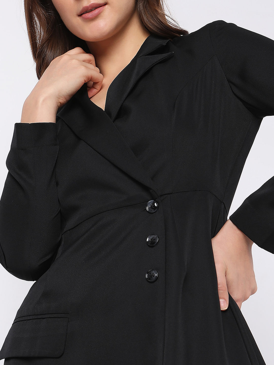 Fitted blazer dress - Black - Ladies | H&M IN