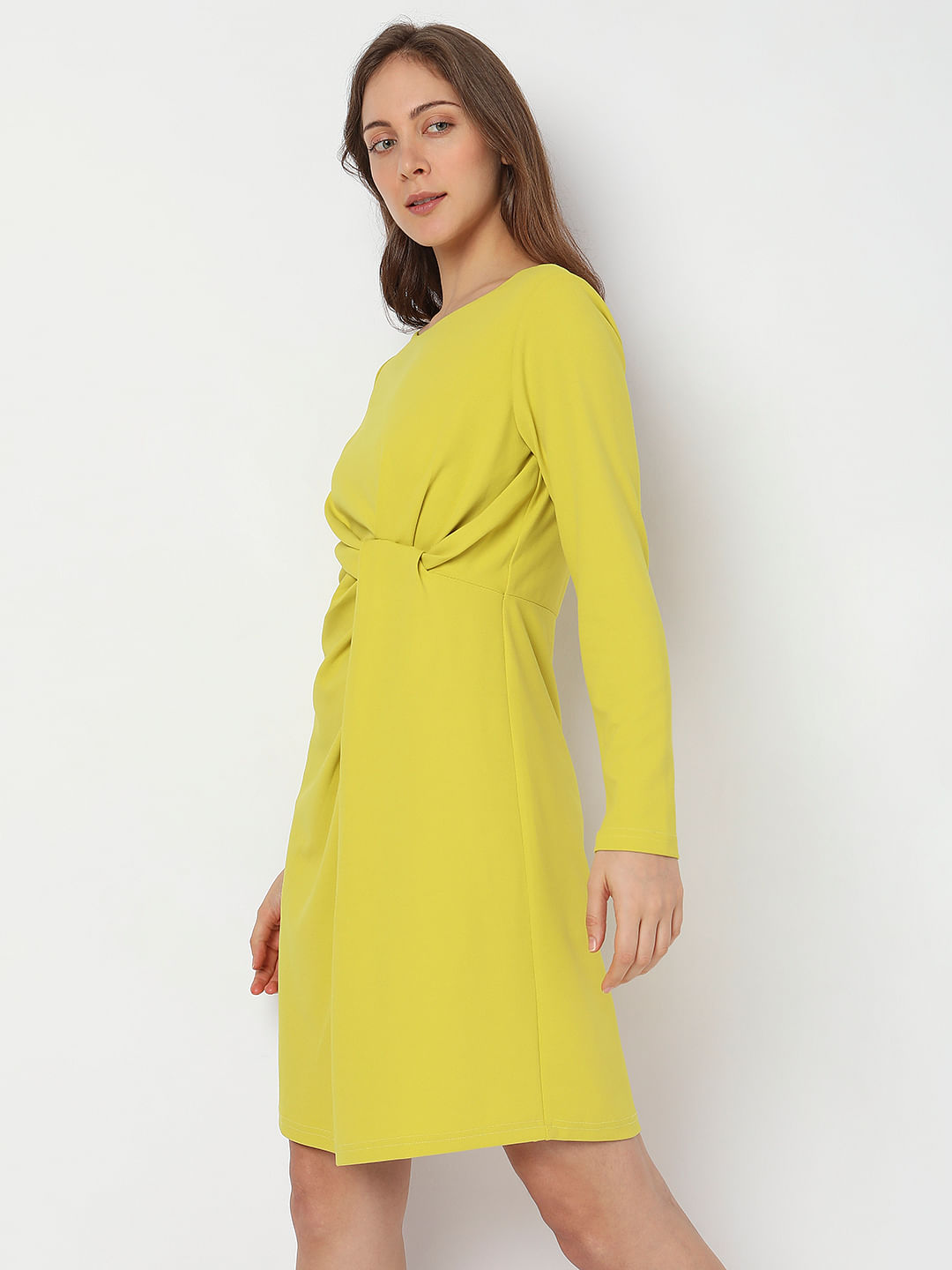 yellow knot dress