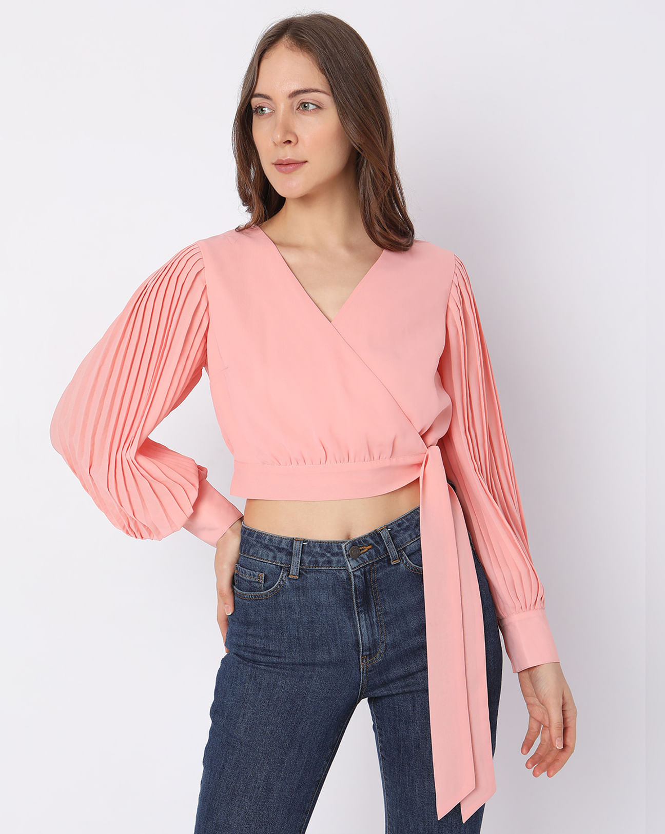 Tender Touch Blush Pink Long Sleeve Crop Top  Pink long sleeve crop top, Long  sleeve crop top, Crop tops