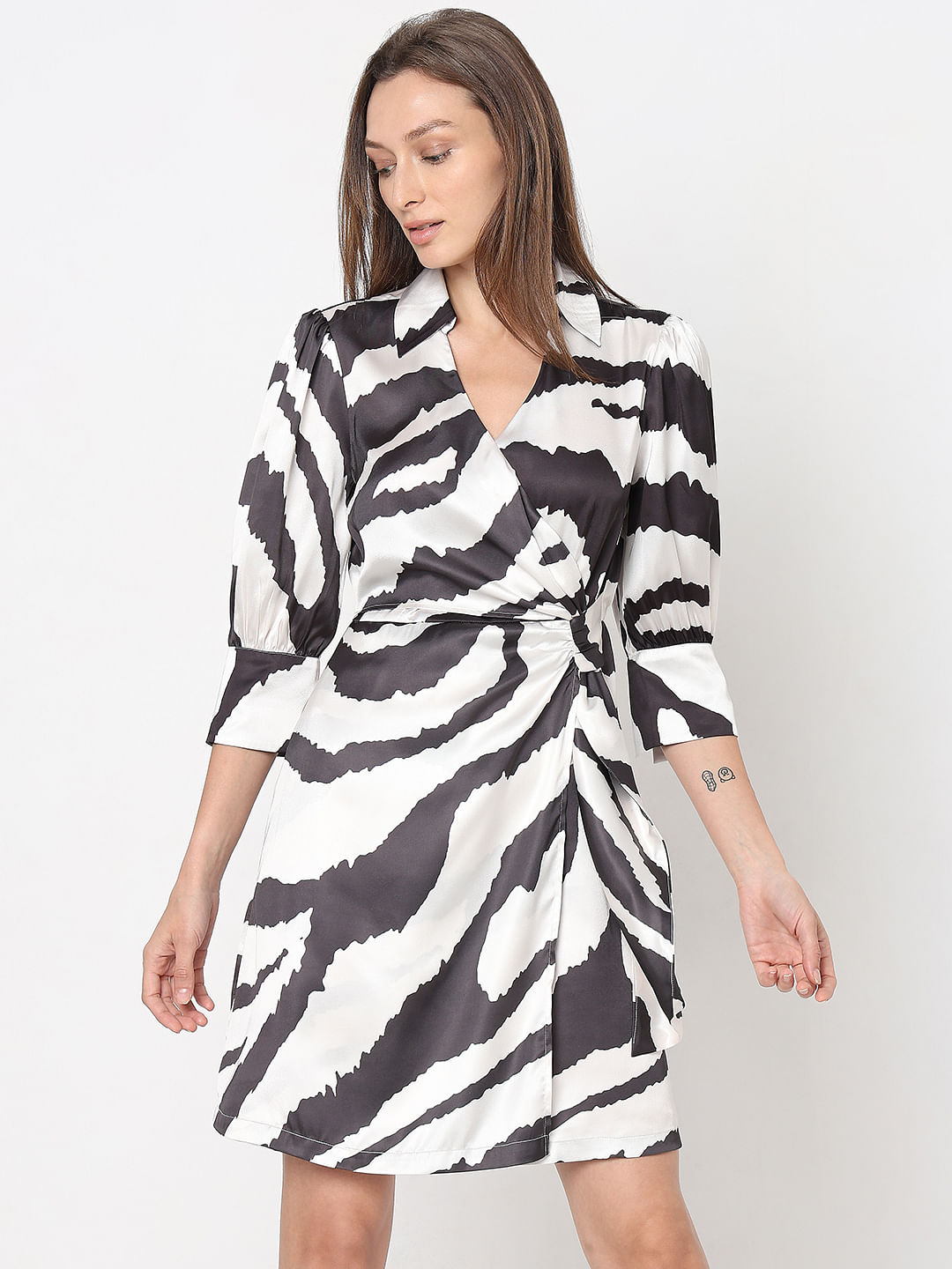 Zebra print hot sale shirt dress