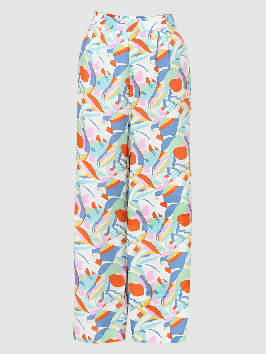 Buy Doodlage Orange Modal Rehno Floral Print Trouser Online  Aza Fashions